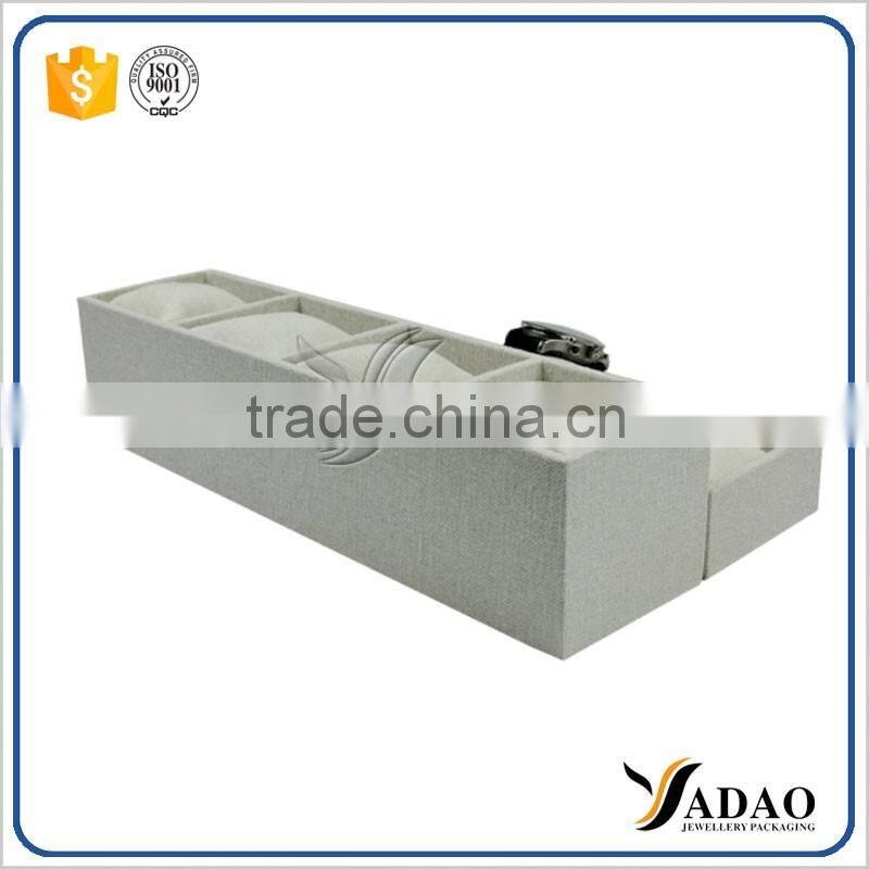 linen cover customize display trays watches wooden display tray