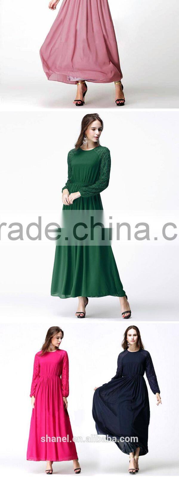 new muslim dress fashion jacquard sleeve chiffon dubai abaya islamic clothing