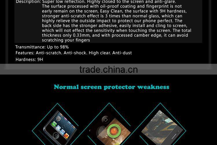 Best Quality Adhensive Tempered Glass Stickers for Mobile Phone, Clear Tempered Glass Screen Protector with Sticker