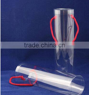 Customizable Hot sale PVC Clear Cylinder Tube With colorful lids and hand stripe