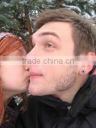 Stainless steel threaded cross fake ear plugs body piercing jewelry