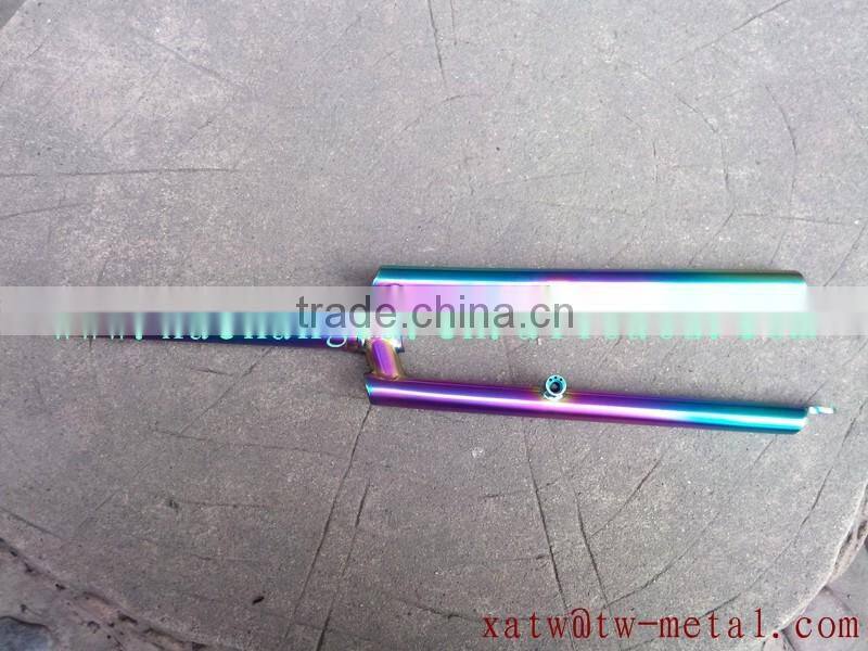 titanium MTB fork with rainbow colour rainbow colour MTB fork