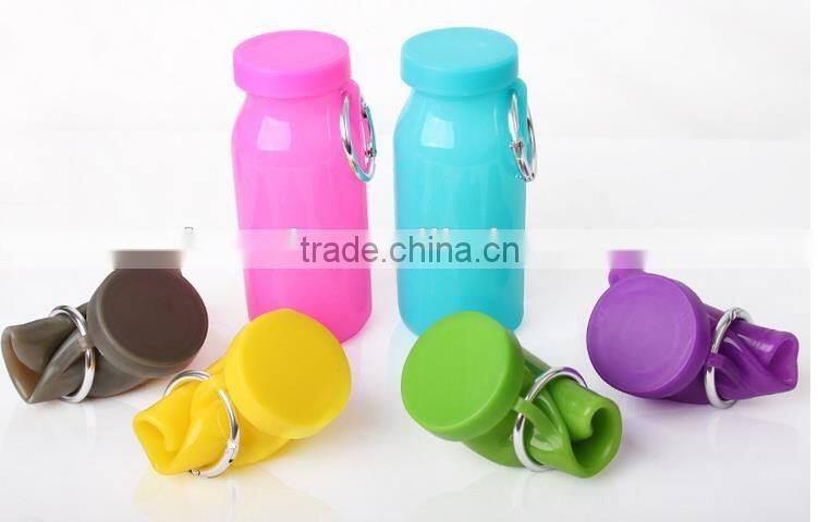 Outdoor travel bottle silicone folding bottle hot resistant portable telescopic cup Collapsible Silicone Travel Cup