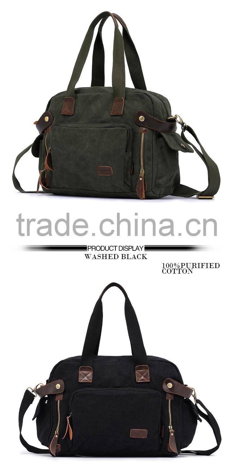 Vintage Canvas Shoulder Bag For Girls Lady Handbag Lady Tote Bag Shoulder Bags For College Khaki Color