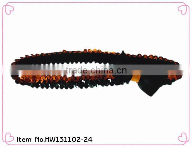 Cotton headband,sequin flowers hairband,silk flowers elastic heaband