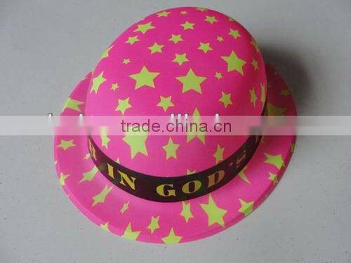 plastic party hat with glitter