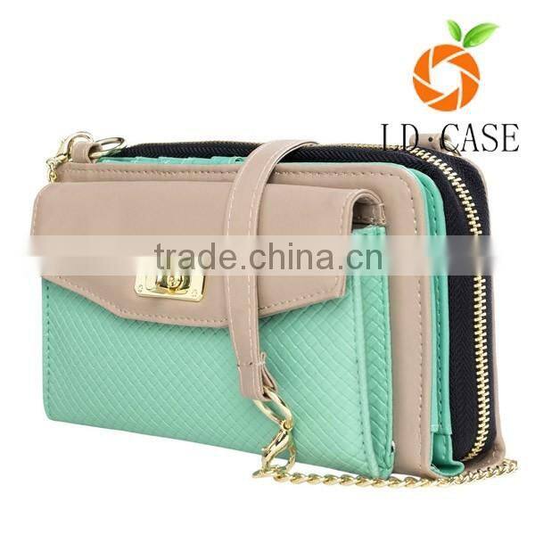 Leather zip wallet for Phone case leather wallet purse for Samsung S7