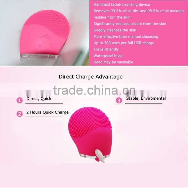 Latest IPX5 waterproof portable mini deep clean electric silicon facial cleanser for home use