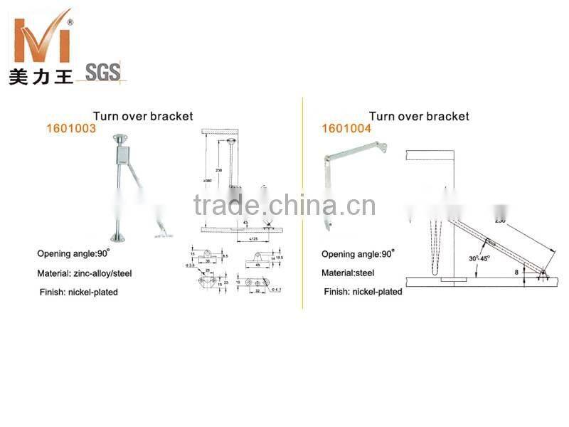 MLW steel or zinc-alloy cabinet door bracket finish nickel-plated