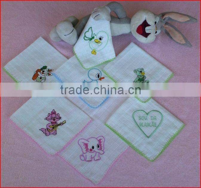 100% cotton gauze diapers embroidery
