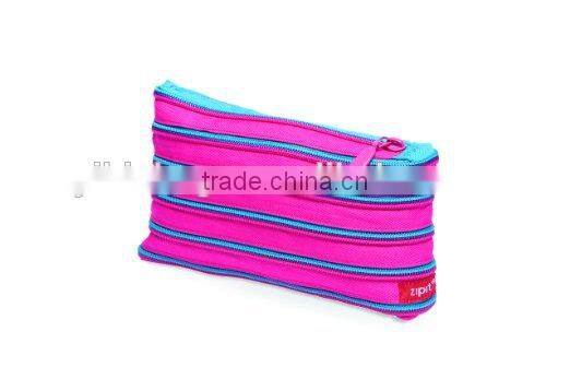 Funny and Playful Bright Pencil Pouch Pencil Case - Strawberry Pink & Caribbean Blue