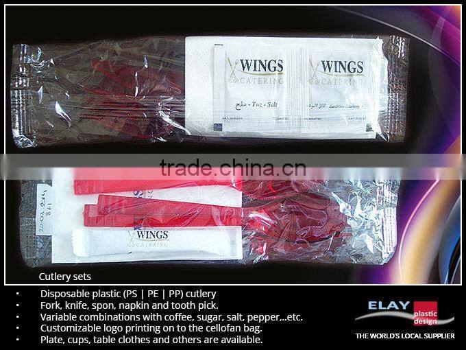 Airline plastic PS cutlery knife fork spoon pack disposable