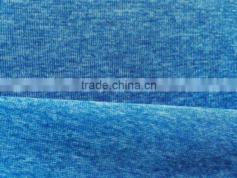 100%poly cationic yarn Heather jersey fabric