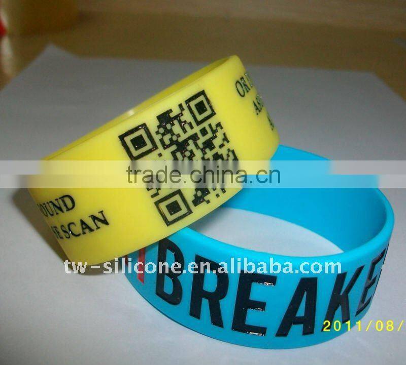 Hot New Products for 2014 Qr code Silicon bracelet QR Silicon Wristband