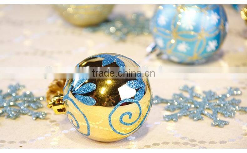 6cm Gold Blue Christmas tree ornaments holiday activities space decoration ornaments