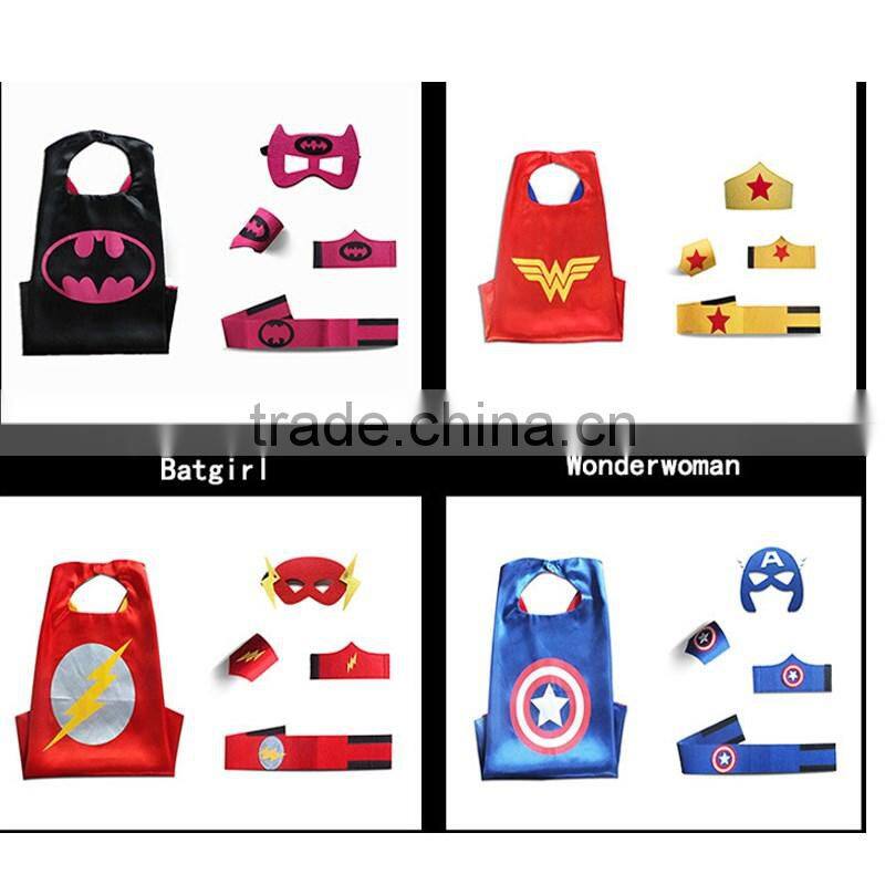 Quality Customized Luminous Logo Printing Glowing in Dark Superhero capes and mask