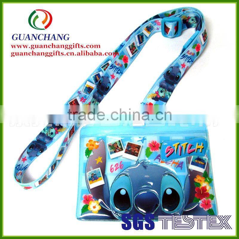 PVC badge holder lanyard,id card holder,document holder