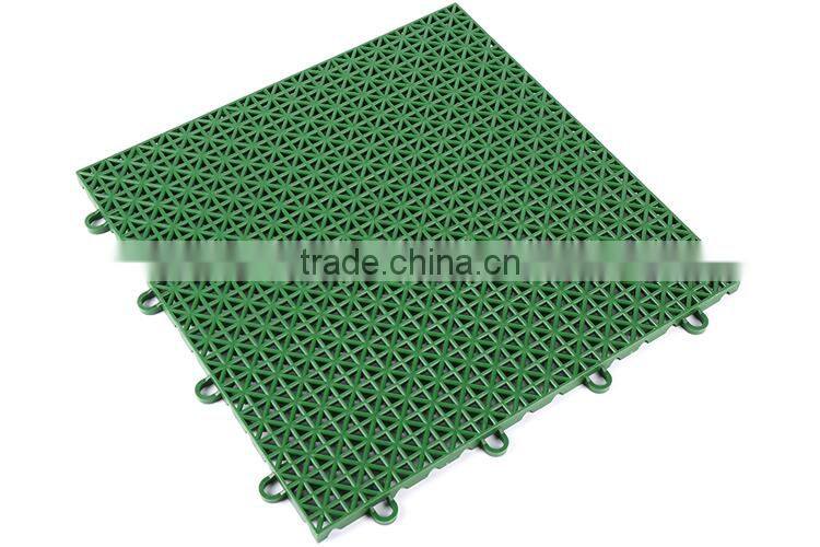 Easy clean outdoor interlocking plastic floor tiles for garden