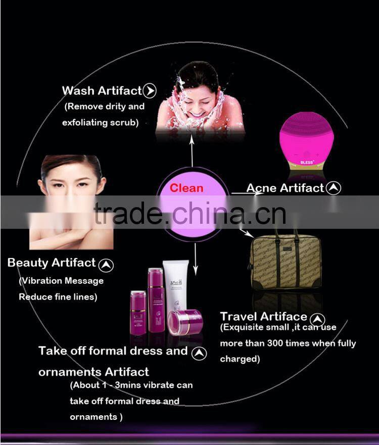 Factory price Silicone face and brush artifact electric beauty instrument cleansing device