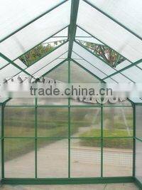 New-style polycarbonate sheet greenhouse with green powder coated HX65214G
