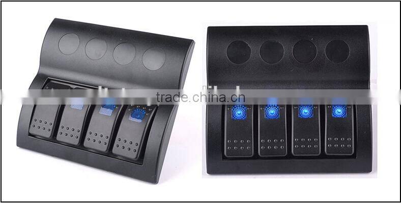 MARINE BOAT SPLASHPROOF SWITCH PANEL 4 GANG