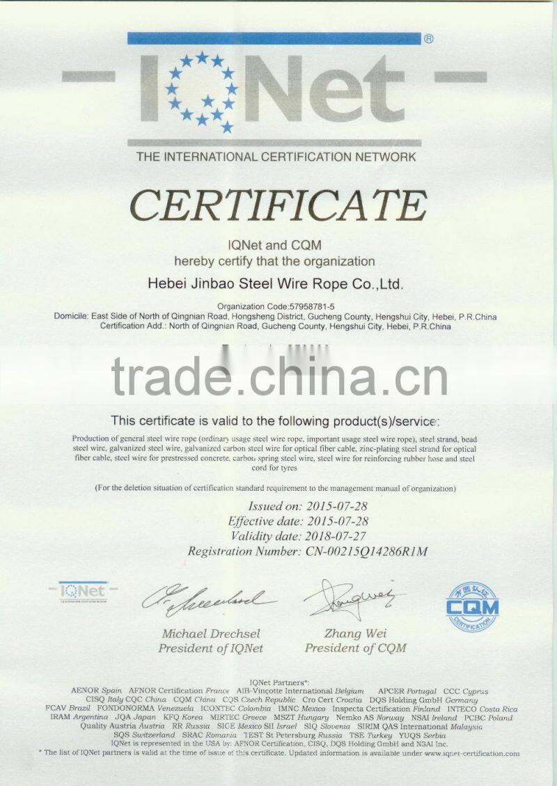 high quality with best price of 1.18mm,1.06mm galvanized steel wire for fishing net