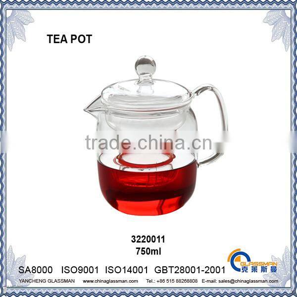 clear borosilicate glass tea pot TC115MP