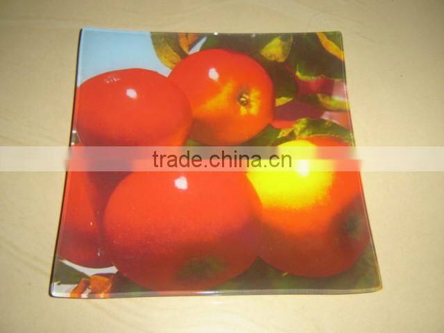 Fruit printing glass plate custom printing glass plate