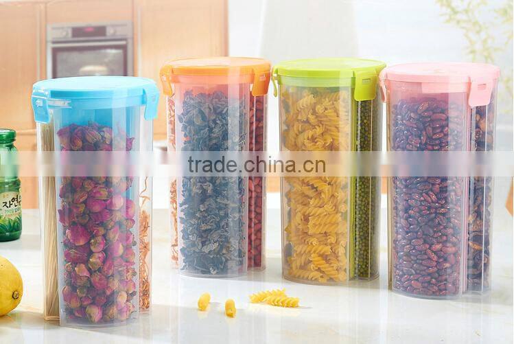Wholesale Stock Kitchen Seal Dustproof Moistureproof 3 Lattices Fresh Barrel Food Bucket