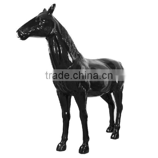 Resin fiberglass decorative glossy life size horse statue