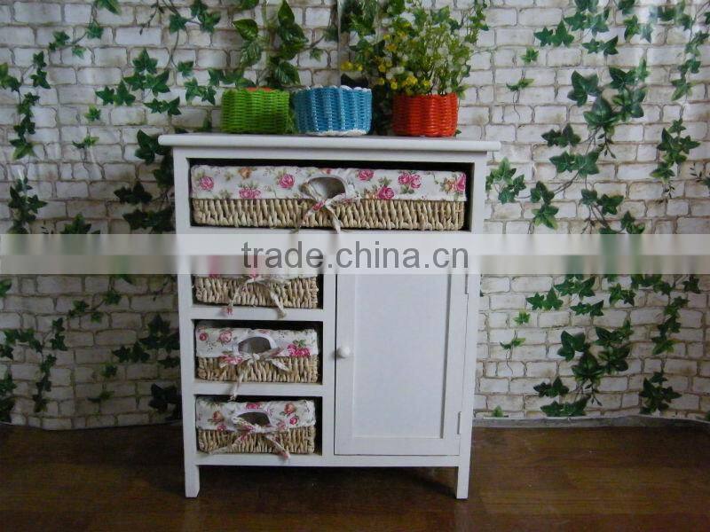 UEnjoy Shabby Chic Pair of Bedside Table Unit Wooden Cabinet 2 Drawers Nightstand Bedroom