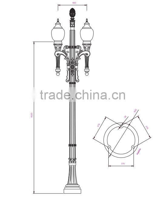 Spanish style decorative cast iron public lamp post