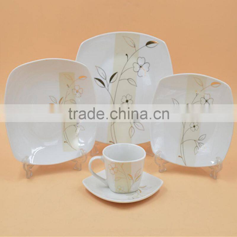 White plain ceramic plates dinnerware sets