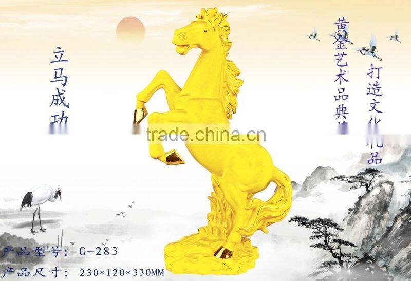 New design 24k Gold Plated horse figurines