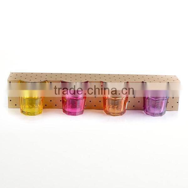 12.5oz bar drinking glass colorful water cup gift set high quality octagon cup