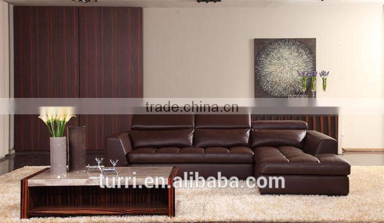 luxury furniture chesterfiled coner leather sofa
