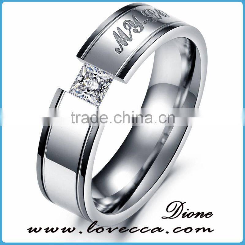 High quality stainless steel engagement wedding ring his and hers sets