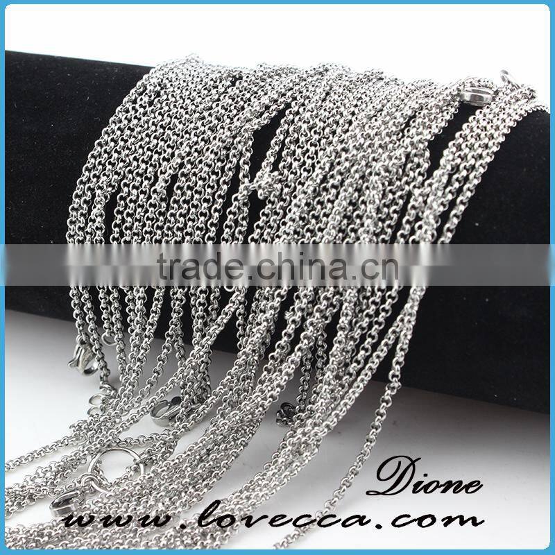 Hot sale jewelry 316L stainless steel chain silver chains wholesale prices