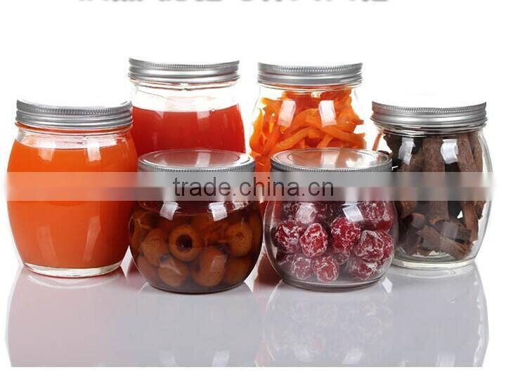 300ml high quanlity wholesale glass jam/honey jar with tin cap lid