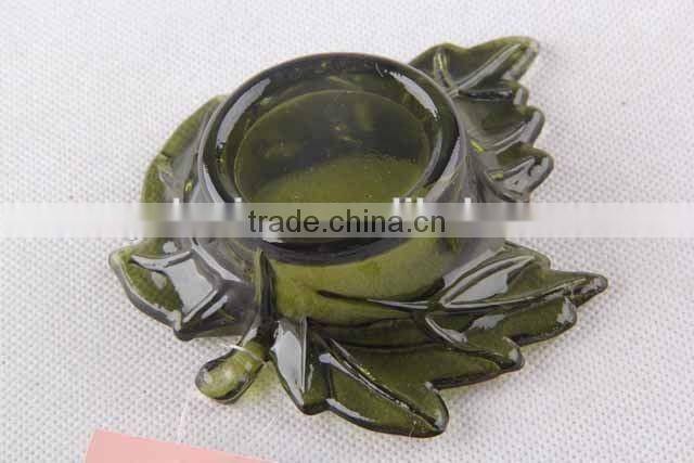 Home decor /Leaf shaped glass candle holder