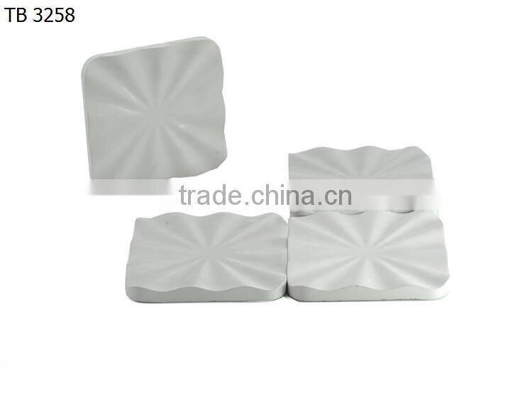 4 set hand made Engraved Concrete Coasters cement starbucks coffee cup coaster