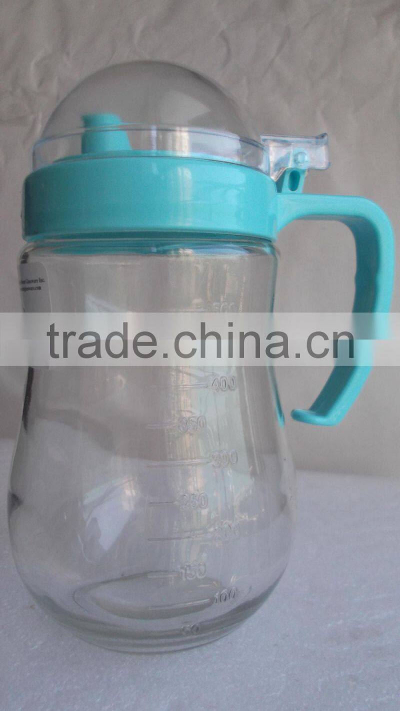 550ml 18oz Kitchen use Glass oil bottle vinegar jar with plastic lid