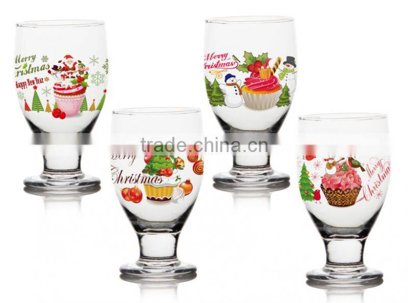 6oz 8oz 10oz 12oz christmas halloween colro printing ice cream glass cup goblet