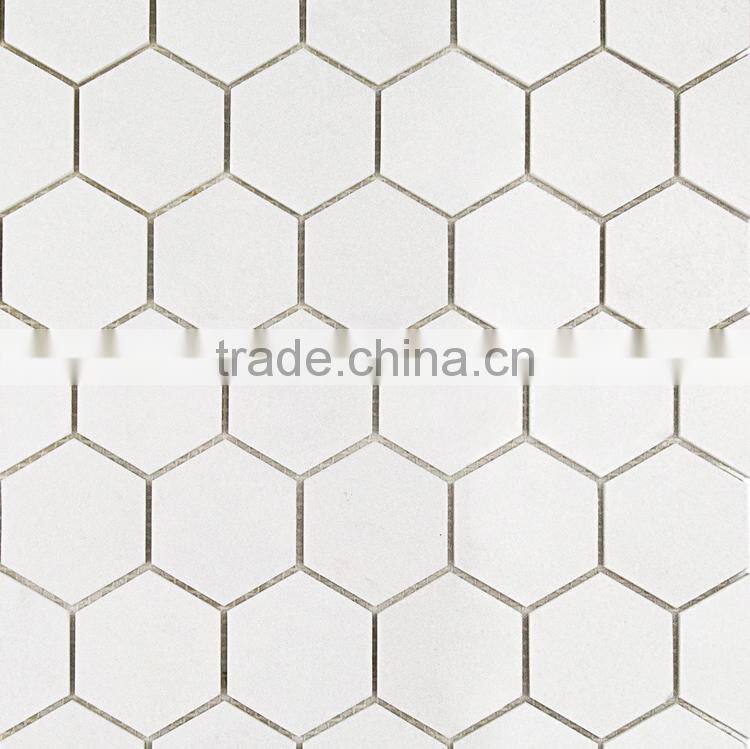MM-CV258 Fashionable indoor decor natural stone marble thassos hexagon mosaicmosaic