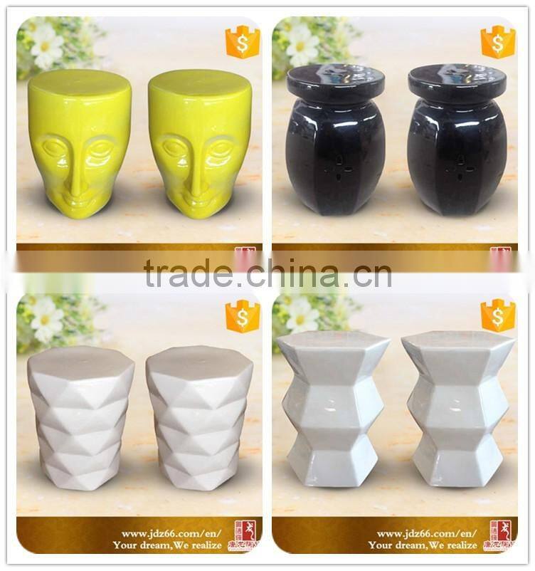 Peach painted blue and white style excellent quality antique porcelain stool