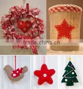 2016 high quality flower shape felt christmas tree decoration passed CE