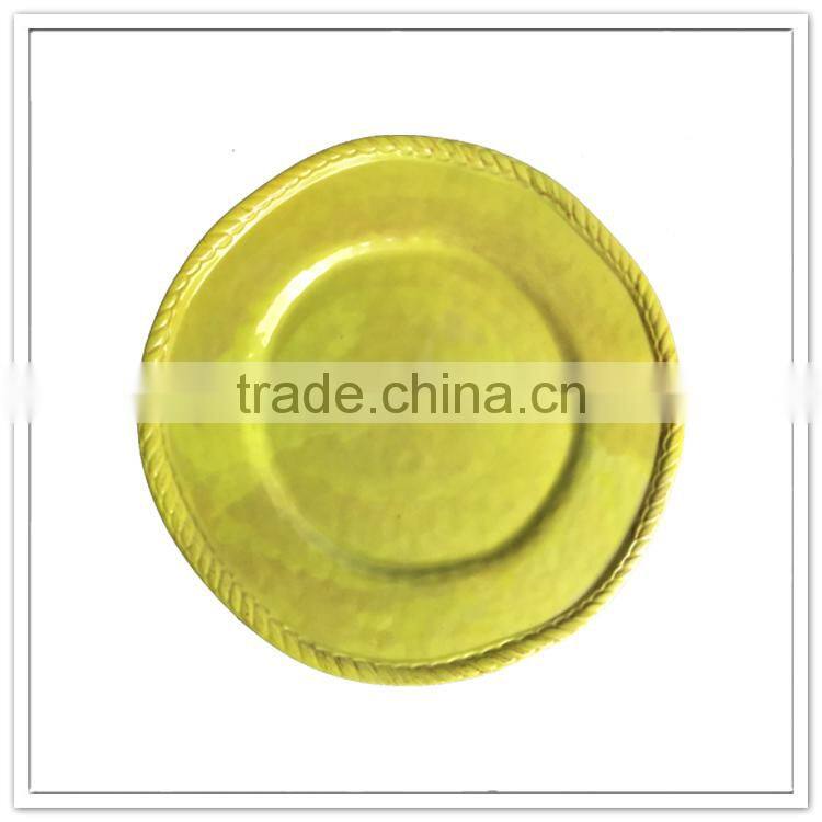 FDA melamine ware kitchen gadgets lemon crockery-like plastic wholesale bulk dinner plate
