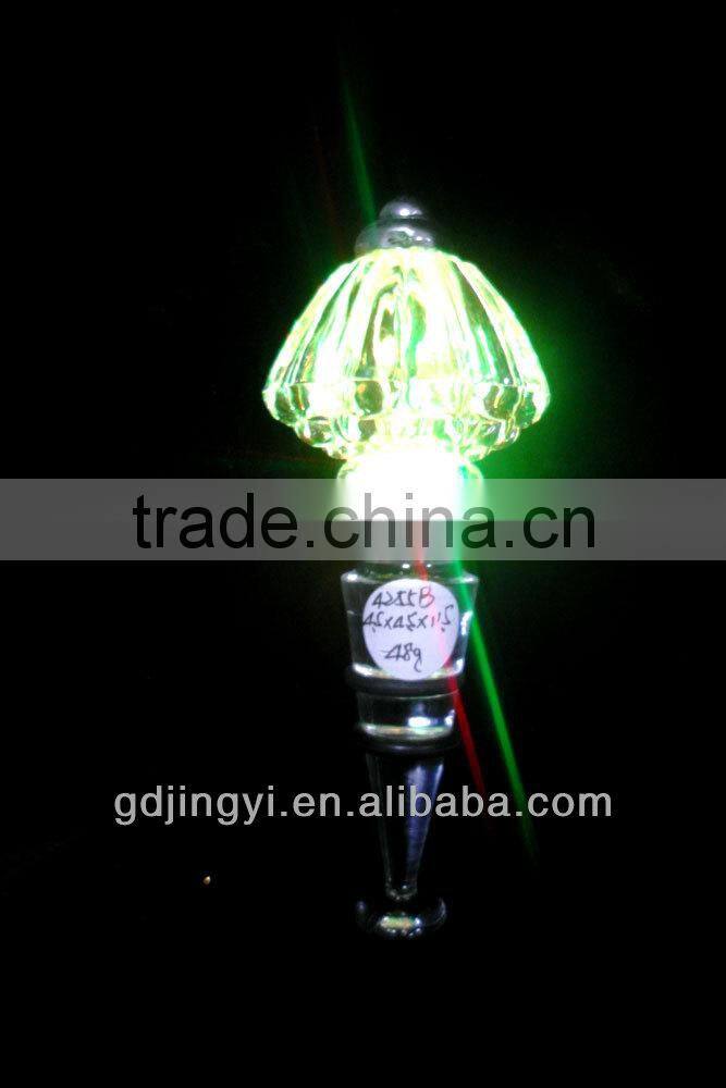 clear Acrylic wine bottle stopper with LED 7colors lighting for sale