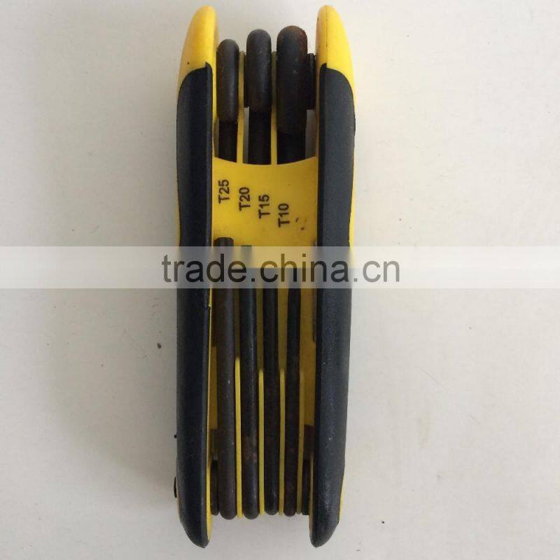 factory directly evaporated black folding type 8PC allen wrench hex key hand tool set