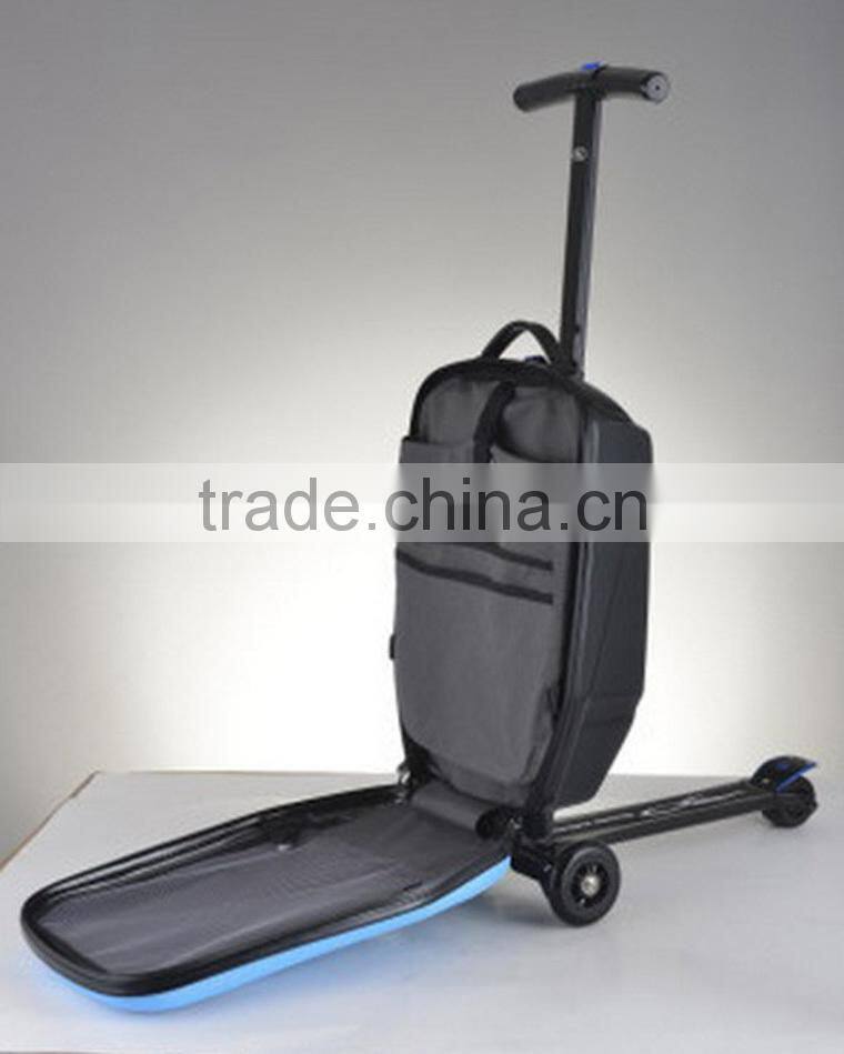 2015 hot selling travel luggage suitcase scooter
